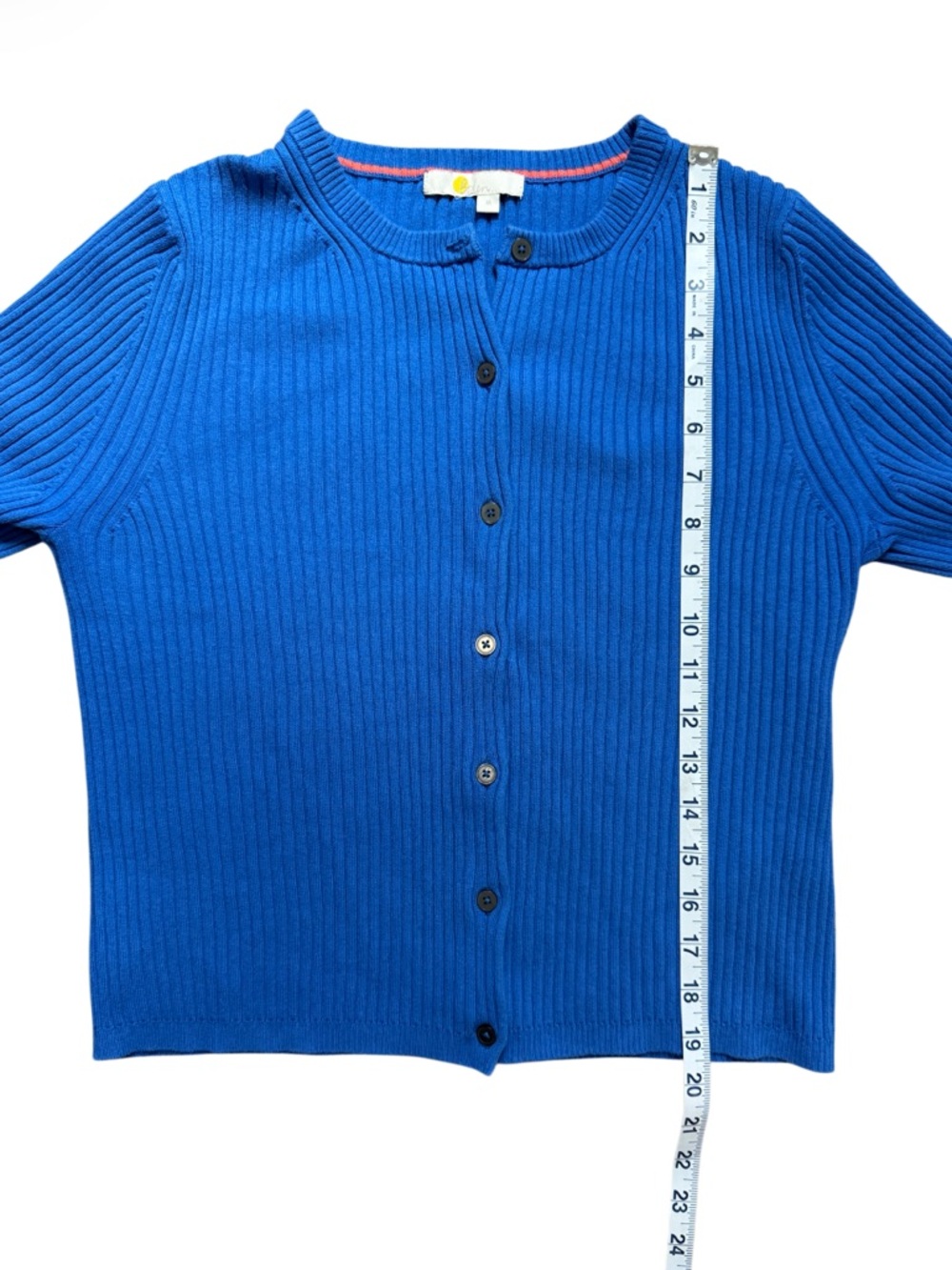 Boden Royal Blue Ribbed Cotton Blend Cardigan Sweater Size M - Picture 6 of 8